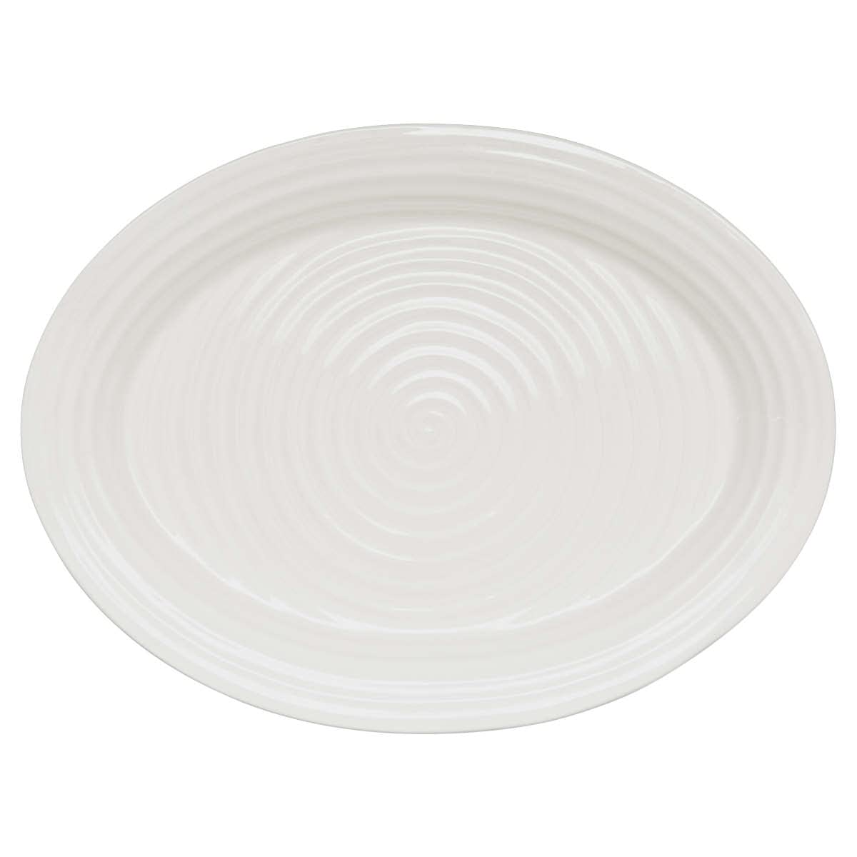 Portmeirion Sophie Conran White Oval Turkey Platter | 20 Inch Large Tray for Serving Appetizers, Snacks and Pizza | Made from Fine Porcelain | Dishwasher and Microwave Safe