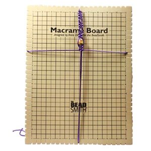The Beadsmith Macrame Board, 11.5 x 15.5 inches, 0.5-inch-Thick Foam, 10x14" Grid for Measuring, Bracelet Project with Instructions Included, Create Macrame and Knotting Creations