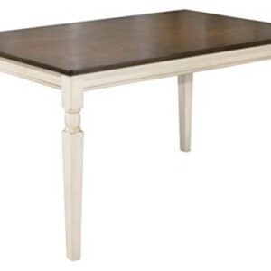 Signature Design by Ashley Whitesburg Cottage Dining Table, Seats up to 6, Brown & Antique White