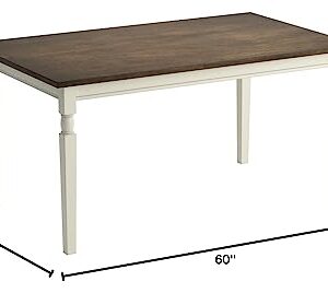 Signature Design by Ashley Whitesburg Cottage Dining Table, Seats up to 6, Brown & Antique White