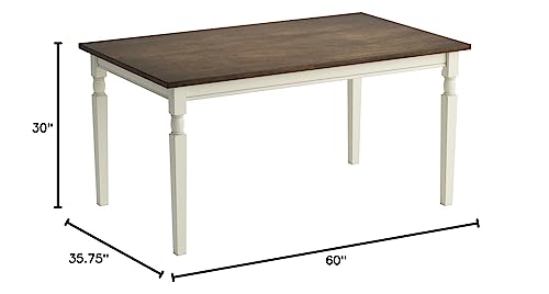 Signature Design by Ashley Whitesburg Cottage Dining Table, Seats up to 6, Brown & Antique White