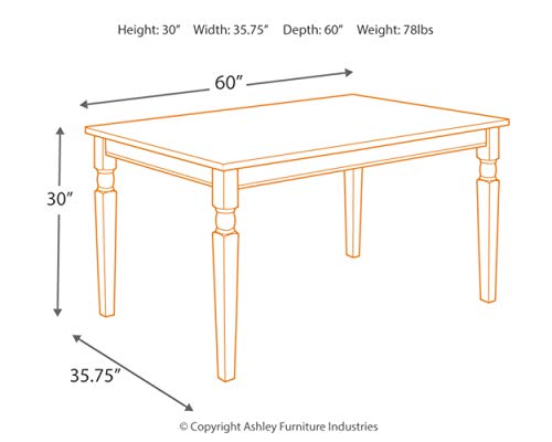 Signature Design by Ashley Whitesburg Cottage Dining Table, Seats up to 6, Brown & Antique White