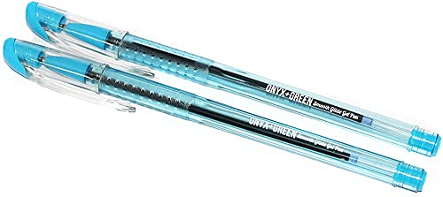 Onyx and Green 10-Pack Gel Pens, Recycled Plastic, Hybrid Oil-Based Gel, Blue (1007)