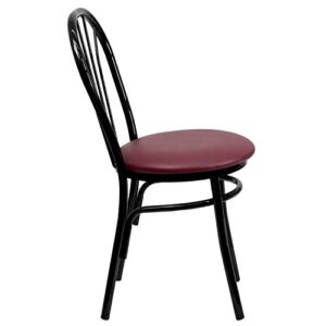 Flash Furniture HERCULES Series Fan Back Metal Chair - Burgundy Vinyl Seat