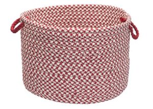 colonial mills outdoor houndstooth tweed utility basket, 18 by 12-inch, sangria