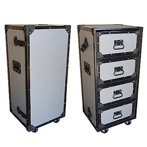 Drawer Work Trunk Medium Duty Tuffbox Road Case with 4 Drawers & Wheels - Small Size