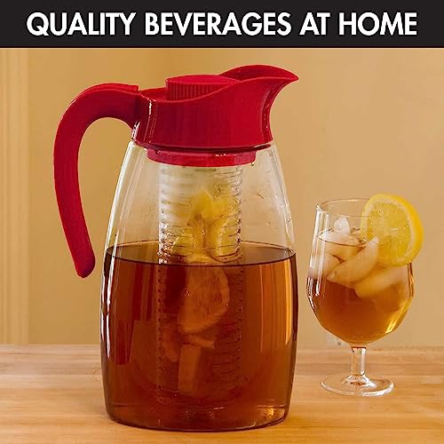 Primula Beverage System – Includes Fruit, Tea Infusion Chill Core, 2.9 quart, Red
