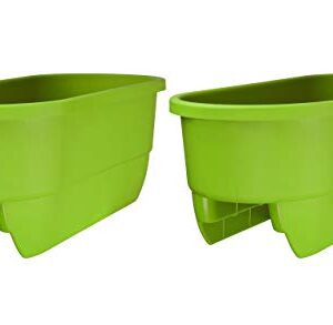 Apollo Exports International AP-5720/MG/2, Margarita, 24" Dual Deck Railing Planter, (Set of 2)