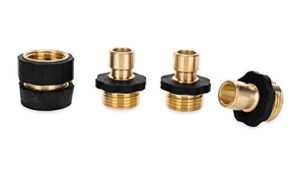 camco 5/8" brass and steel quick hose disconnect - connect and disconnect between multiple hose attachments | automatic shut-off when disconnected | 1 female & 3 male fittings - 4 count - (20136)
