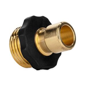 Camco 5/8" Brass and Steel Quick Hose Disconnect - Connect and Disconnect Between Multiple Hose Attachments | Automatic Shut-Off When Disconnected | 1 Female & 3 Male Fittings - 4 Count - (20136)