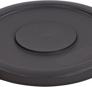 CFS 34101123 Bronco Polyethylene Round Lid, 16.13" Overall Diameter x 2.13" Height, Gray, For 10 Gallon Containers (Case of 6)