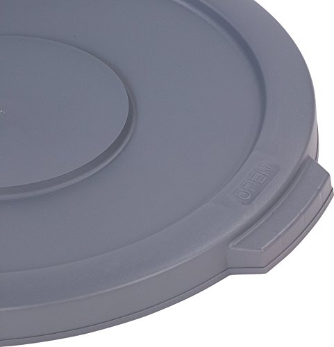 CFS 34101123 Bronco Polyethylene Round Lid, 16.13" Overall Diameter x 2.13" Height, Gray, For 10 Gallon Containers (Case of 6)