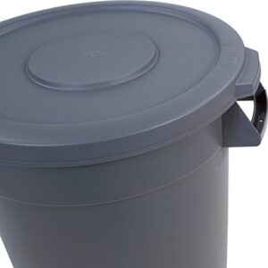 CFS 34101123 Bronco Polyethylene Round Lid, 16.13" Overall Diameter x 2.13" Height, Gray, For 10 Gallon Containers (Case of 6)