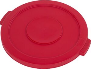 carlisle foodservice products 34102105 bronco polyethylene round lid, 20" overall diameter x 2.13" height, red, for 20 gallon containers (case of 6)