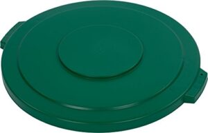 carlisle foodservice products cfs 34104509 bronco polyethylene round lid, 26.88" diameter x 2-1/4" height, green, for 44 gallon trash containers