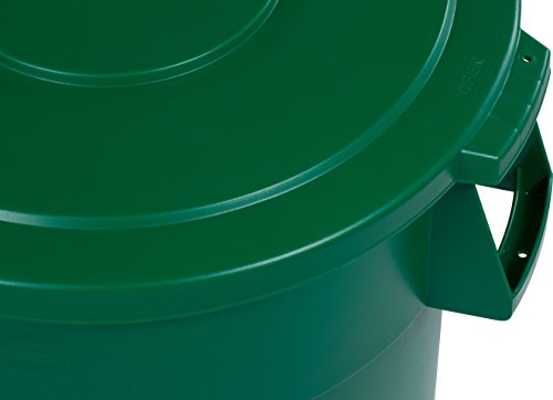 Carlisle FoodService Products CFS 34104509 Bronco Polyethylene Round Lid, 26.88" Diameter x 2-1/4" Height, Green, for 44 Gallon Trash Containers