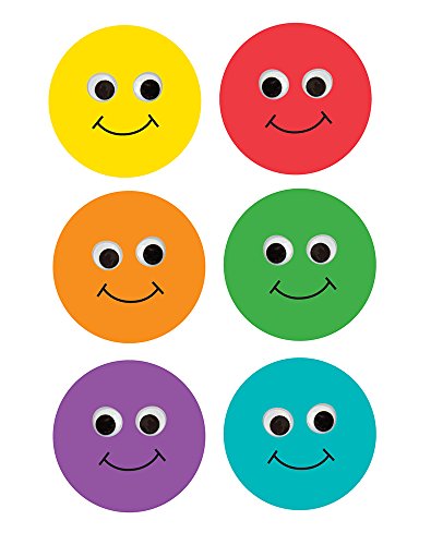 Hygloss 33710 Products Happy Multi-Color Smiley Face Classroom Accents – Creative Teaching Resources – 6 Inches, 30 Pack, 6"