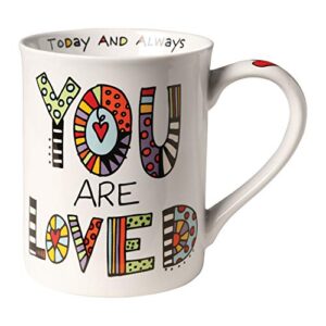 our name is mud “you are loved” porcelain mug, 16 oz.