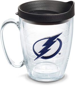 tervis made in usa double walled nhl® tampa bay lightning® insulated tumbler cup keeps drinks cold & hot, 16oz mug, primary logo