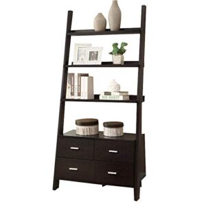 Coaster Home Furnishings Colella Leaning 4-Drawer Ladder Bookcase Cappuccino