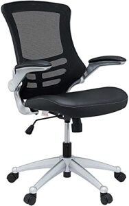 modway attainment mesh back and vinyl seat modern office chair in black