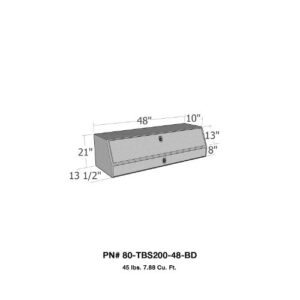 Westin Brute 80-TBS200-48-BD Pro Series 48" Contractor TopSider Tool Box with Doors & Drawers, Polished Aluminum