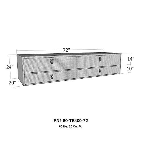 Brute 80-TB400-72 Pro Series 72" High Capacity Stake Bed Contractor Polished Aluminum Tool Box with Doors