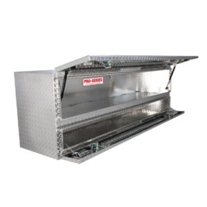 brute 80-tb400-72 pro series 72" high capacity stake bed contractor polished aluminum tool box with doors