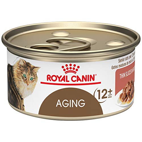 Royal Canin Aging 12+ Thin Slices in Gravy Canned Cat Food, 3 oz cans