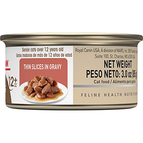 Royal Canin Aging 12+ Thin Slices in Gravy Canned Cat Food, 3 oz cans