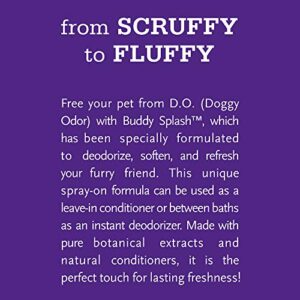 Buddy Biscuits Splash Dog Deodorizer & Conditioner, Easy Spray On with Botanical Extracts, Lavender & Mint 16 oz (15402)