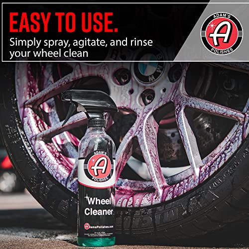 Adam's Polishes Wheel Cleaner 16oz - Tough Wheel Cleaning Spray for Car Wash Detailing | Rim Cleaner & Brake Dust Remover | Safe On Chrome Clear Coated & Plasti Dipped Wheels | Use w/Wheel Brush