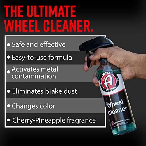 Adam's Polishes Wheel Cleaner 16oz - Tough Wheel Cleaning Spray for Car Wash Detailing | Rim Cleaner & Brake Dust Remover | Safe On Chrome Clear Coated & Plasti Dipped Wheels | Use w/Wheel Brush