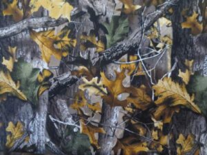 camouflage leaves cotton fabric - sold by the yard