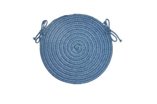 Solid polypropylene French Blue Braided Rug, 15-feet, Chair Pad