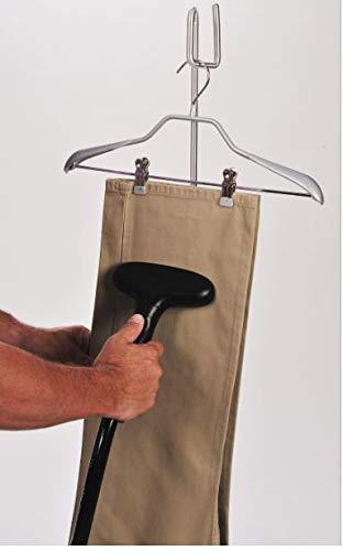 Garment Hanger with Non-Slip Grip Shoulders and Coated Pant Clips, Gray