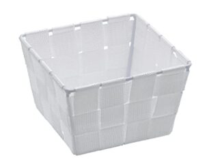 wenko adria mini square 20369100 woven plastic storage basket 14 x 9 x 14 cm white