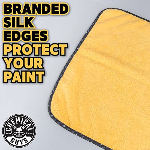 Chemical Guys MIC_506_03 Professional Grade Premium Microfiber Towels, Gold (16 Inch x 16 Inch) (Pack of 3) - Safe for Car Wash, Home Cleaning & Pet Drying Cloths