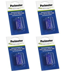 perimeter technologies four pack perimeter pet fencing dog collar batteries by (4-pack)