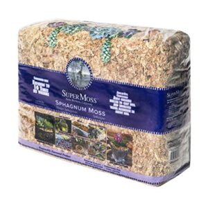 supermoss (22330) orchid sphagnum moss dried, natural, 2.1lbs small bale