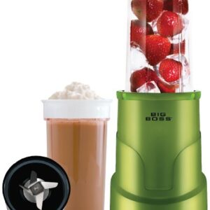 Big Boss 8993 4-Piece Personal Countertop Blender Mixing System, 300-watt, Green