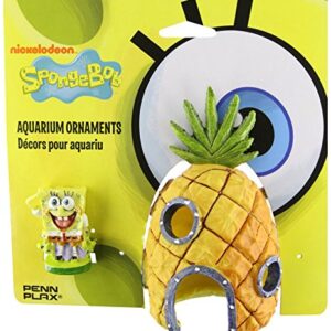 Penn-Plax Spongebob and Pineapple House Aquarium Ornament | 2 Piece Set | Great for Fresh or alt Water Tanks