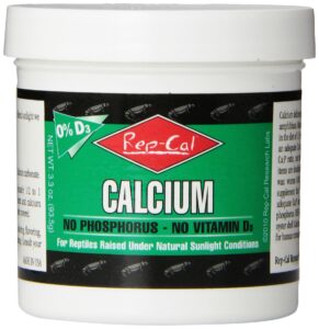 rep-cal 52298 phosphorous-free calcium powder reptile/amphibian supplement without vitamin d3, 4.1 oz,white