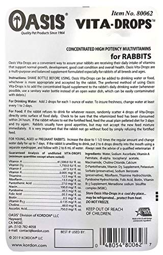 OASIS #80062 Rabbit Vita Drops, 2-Ounce