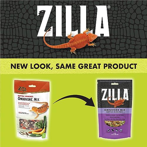 Zilla Reptile Munchies Omnivore Food Mix for Pet Bearded Dragons, Water Dragons, Tegus and Box Turtles, 4-Ounce