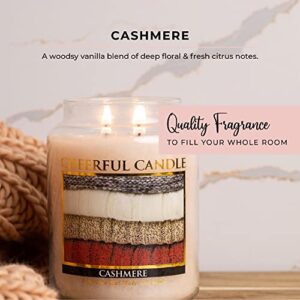 A Cheerful Giver - Cashmere - 24oz Scented Candle Jar - Cheerful Candle -135 Hours of Burn Time, Candles Gifts for Women