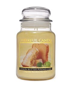a cheerful giver - lemon butter pound cake scented glass jar candle (24 oz) with lid & true to life fragrance made in usa