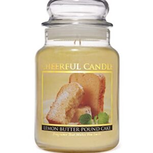 A Cheerful Giver - Lemon Butter Pound Cake Scented Glass Jar Candle (24 oz) with Lid & True to Life Fragrance Made in USA