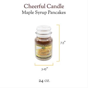 A Cheerful Giver - Maple Syrup Pancakes Scented Glass Jar Candle (24 oz) with Lid & True to Life Fragrance Made in USA