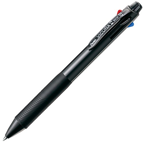 Pentel Ballpoint Pen Vicuna, Fine, Black, Red, Blue, Green, Black (BXC47A)